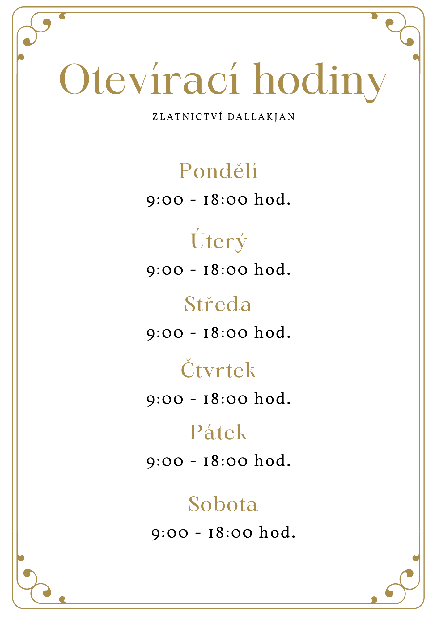 Otevírací hodiny